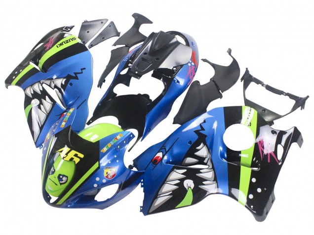 Purchase 1996-2007 Blue Green Shark 46 Suzuki GSXR 1300 Hayabusa Motorcycle Fairings UK