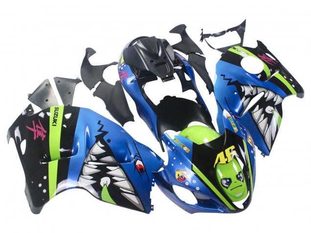 Purchase 1996-2007 Blue Green Shark 46 Suzuki GSXR 1300 Hayabusa Motorcycle Fairings UK