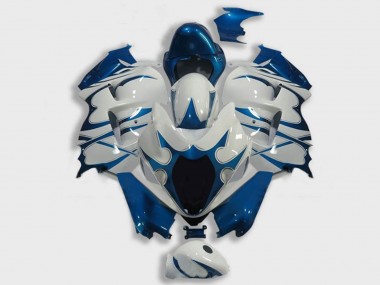Purchase 1996-2007 White Dark Blue Suzuki GSXR 1300 Hayabusa Motorcycle Fairings UK