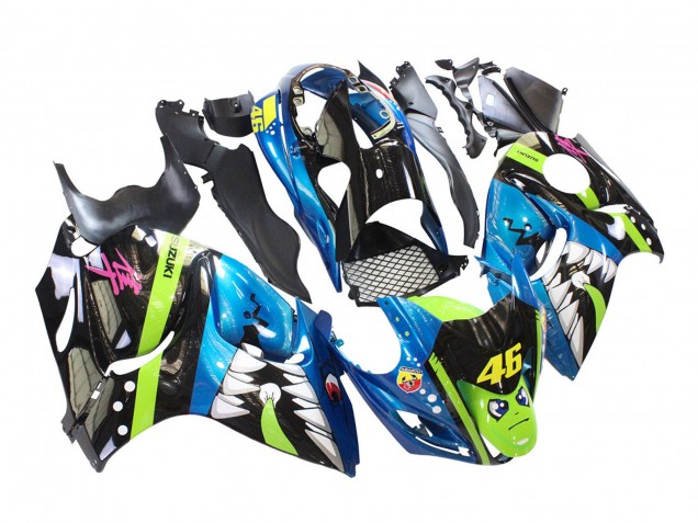 Purchase 2008-2020 Blue Green Black Shark 46 Suzuki GSXR 1300 Hayabusa Motorcycle Fairings UK
