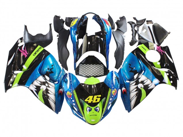 Purchase 2008-2020 Blue Green Black Shark 46 Suzuki GSXR 1300 Hayabusa Motorcycle Fairings UK