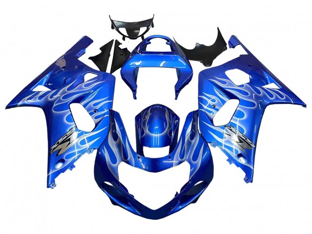 Purchase 2001-2003 Blue with White Flame Suzuki GSXR 600 / GSXR 750 Motorcycle Fairings UK