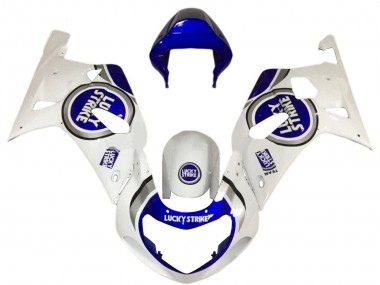 Purchase 2001-2003 White Blue Lucky Strike Suzuki GSXR 600 / GSXR 750 Motorcycle Fairings UK