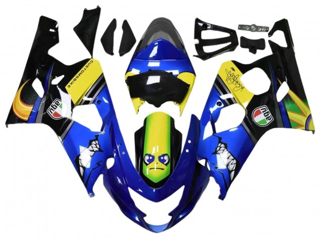 Purchase 2004-2005 Blue Yellow Black Shark Suzuki GSXR 600 / GSXR 750 Motorcycle Fairings UK
