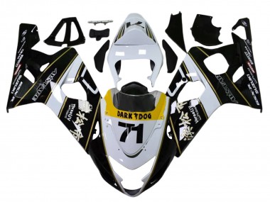 Purchase 2004-2005 White Black Yellow Dark Dog 71 Suzuki GSXR 600 / GSXR 750 Motorcycle Fairings UK