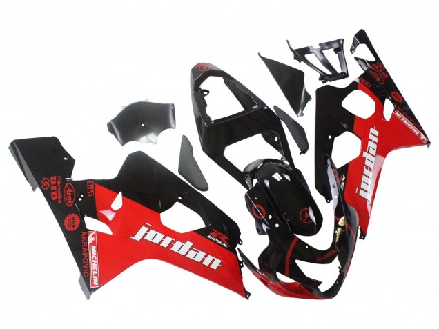 Purchase 2004-2005 Glossy Black Red Jordan Michelin Suzuki GSXR 600 / GSXR 750 Motorcycle Fairings UK
