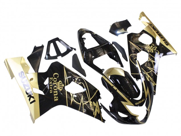 Purchase 2004-2005 Glossy Black Gold Corona Suzuki GSXR 600 / GSXR 750 Motorcycle Fairings UK