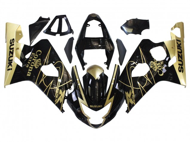 Purchase 2004-2005 Glossy Black Gold Corona Suzuki GSXR 600 / GSXR 750 Motorcycle Fairings UK