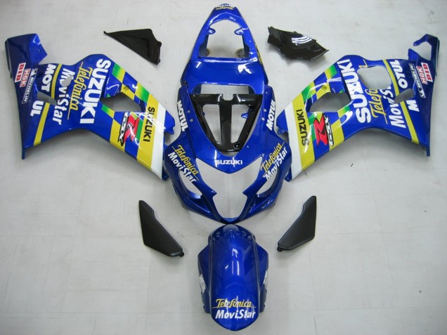 Purchase 2004-2005 Blue White Yellow Green Telefumica Motul MoviStar Suzuki GSXR 600 / GSXR 750 Motorcycle Fairings UK
