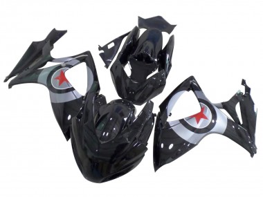 Purchase 2004-2005 Glossy Black Silver Red Star Suzuki GSXR 600 / GSXR 750 Motorcycle Fairings UK