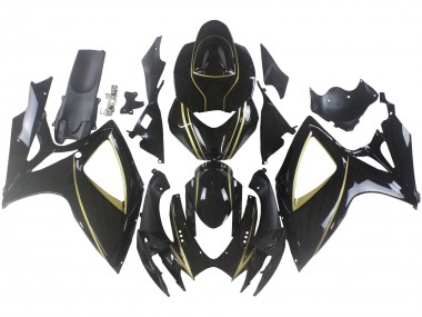 Purchase 2006-2007 Glossy Black Gold Stripe Suzuki GSXR 600 / GSXR 750 Motorcycle Fairings UK
