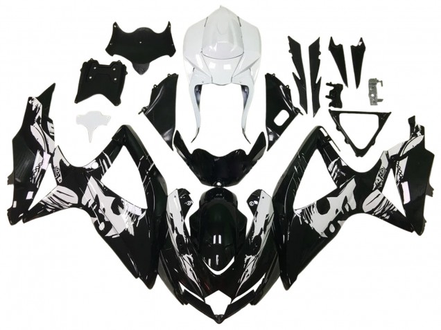 Purchase 2006-2007 Glossy Black White Suzuki GSXR 600 / GSXR 750 Motorcycle Fairings UK
