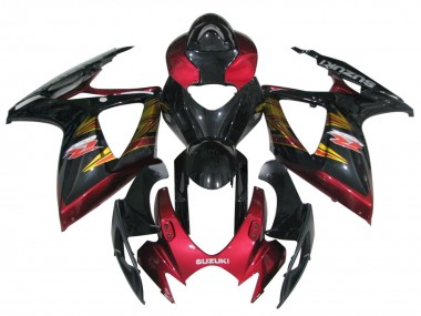 Purchase 2006-2007 Glossy Black Red Gold Suzuki GSXR 600 / GSXR 750 Motorcycle Fairing UK
