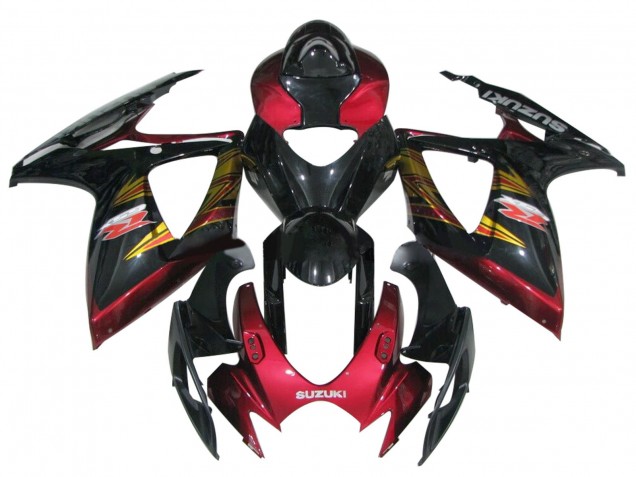 Purchase 2006-2007 Glossy Black Red Gold Suzuki GSXR 600 / GSXR 750 Motorcycle Fairing UK