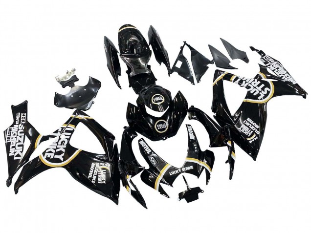 Purchase 2006-2007 Glossy Black White Motul Lucky Strike Suzuki GSXR 600 / GSXR 750 Motorcycle Fairings UK