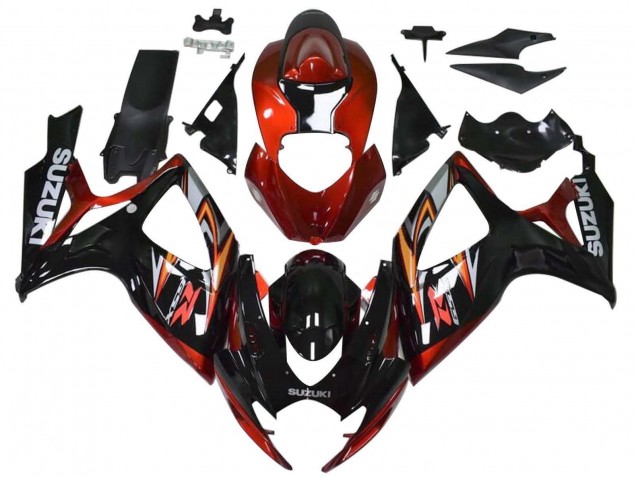 Purchase 2006-2007 Red Glossy Black Orange Suzuki GSXR 600 / GSXR 750 Motorcycle Fairings UK
