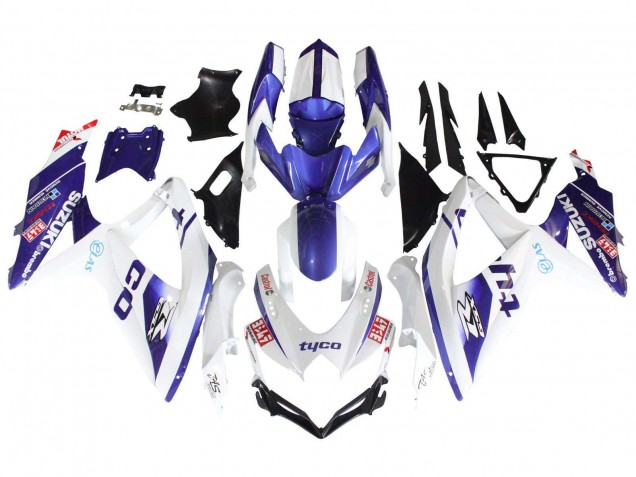 Purchase 2008-2010 White Blue Black Tyco Suzuki GSXR 600 / GSXR 750 Motorcycle Fairings UK