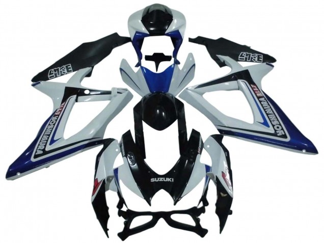 Purchase 2008-2010 White Blue Glossy Black Alstare Suzuki GSXR 600 / GSXR 750 Motorcycle Fairings UK