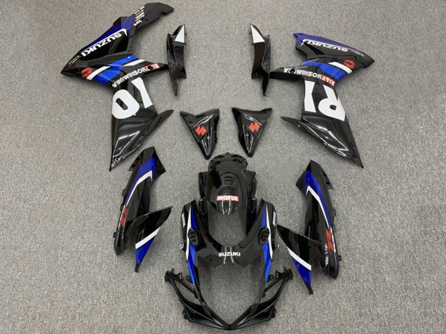 Purchase 2008-2010 Glossy Black White Blue Red Suzuki GSXR 600 / GSXR 750 Motorcycle Fairings UK