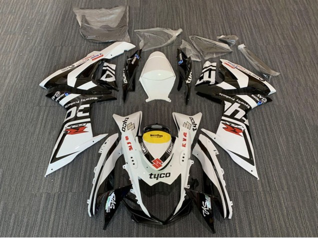 Purchase 2008-2010 White Yellow Black Tyco Suzuki GSXR 600 / GSXR 750 Motorcycle Fairings UK