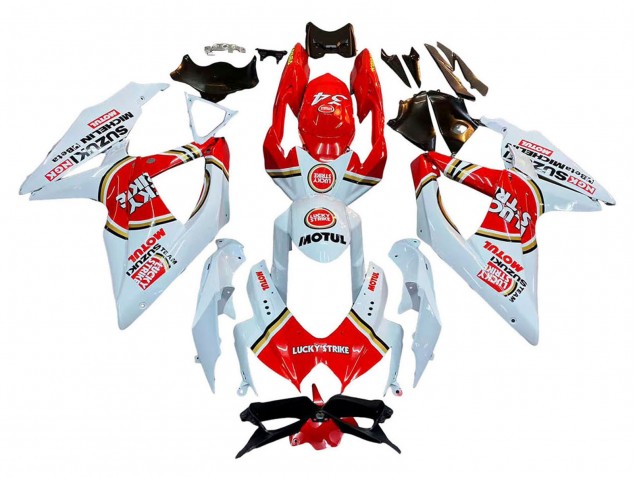 Purchase 2008-2010 White Red Motul Lucky Strike Suzuki GSXR 600 / GSXR 750 Motorcycle Fairings UK