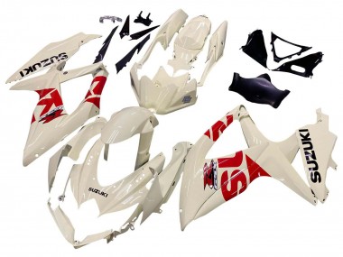 Purchase 2008-2010 Cream White Red Black Suzuki GSXR 600 / GSXR 750 Motorcycle Fairings UK