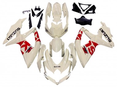 Purchase 2008-2010 Cream White Red Black Suzuki GSXR 600 / GSXR 750 Motorcycle Fairings UK