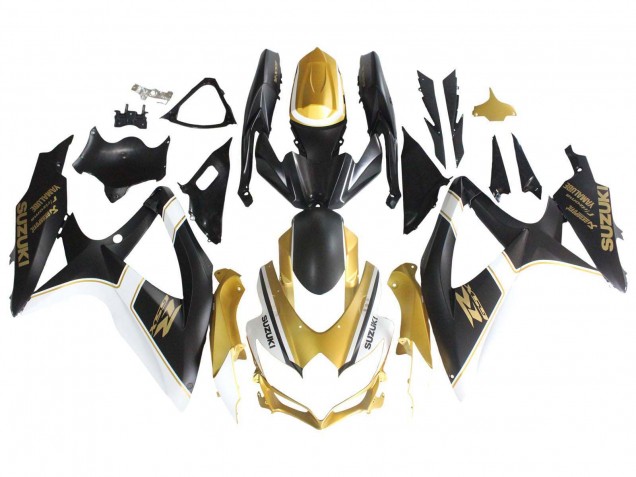 Purchase 2008-2010 Matte Black White Gold Suzuki GSXR 600 / GSXR 750 Motorcycle Fairings UK