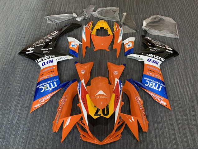 Purchase 2008-2010 Orange Blue White Black ITEC Suzuki GSXR 600 / GSXR 750 Motorcycle Fairings UK