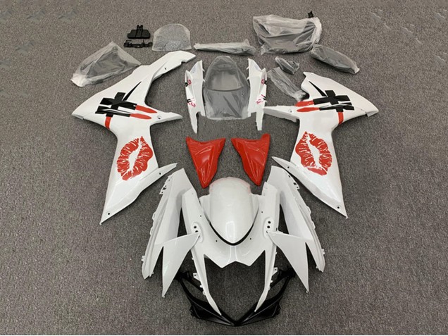 Purchase 2008-2010 White Red Lipstick Suzuki GSXR 600 / GSXR 750 Motorcycle Fairings UK