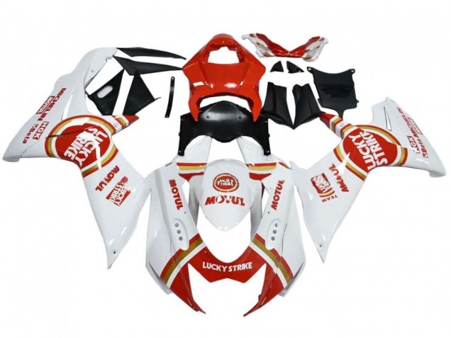 Purchase 2008-2010 White Red Lucky Strike Suzuki GSXR 600 / GSXR 750 Motorcycle Fairings UK