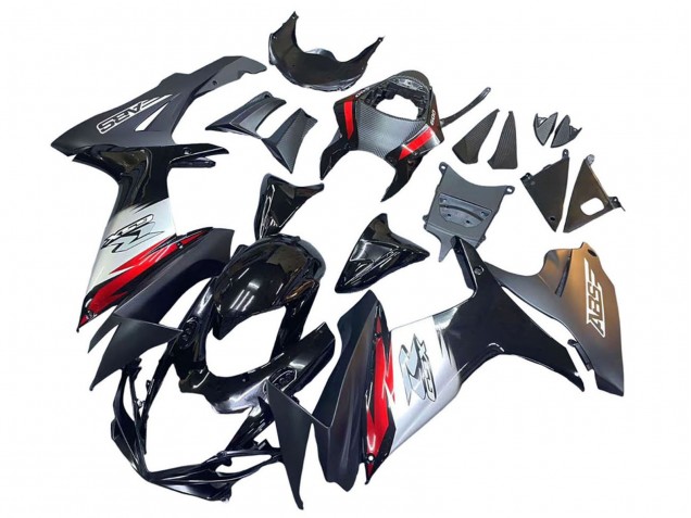 Purchase 2011-2024 Glossy Black Forged Carbon Fiber Silver Red Suzuki GSXR 600 / GSXR 750 Motorcycle Fairings UK