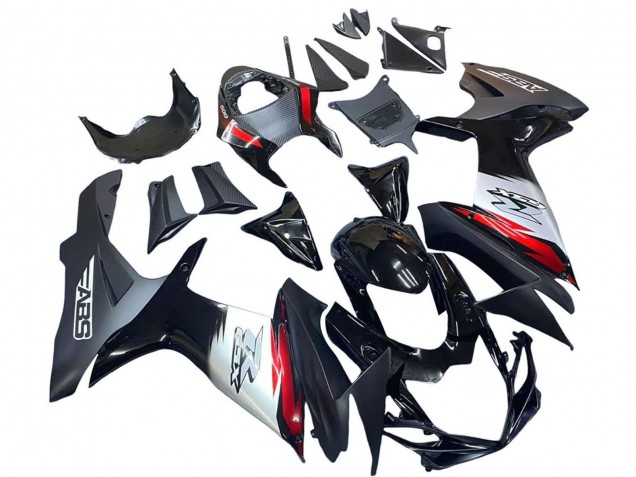 Purchase 2011-2024 Glossy Black Forged Carbon Fiber Silver Red Suzuki GSXR 600 / GSXR 750 Motorcycle Fairings UK