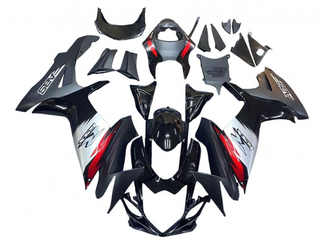 Purchase 2011-2024 Glossy Black Forged Carbon Fiber Silver Red Suzuki GSXR 600 / GSXR 750 Motorcycle Fairings UK