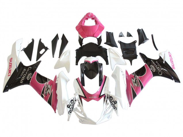 Purchase 2011-2024 White Pink Black Corona Suzuki GSXR 600 / GSXR 750 Motorcycle Fairings UK