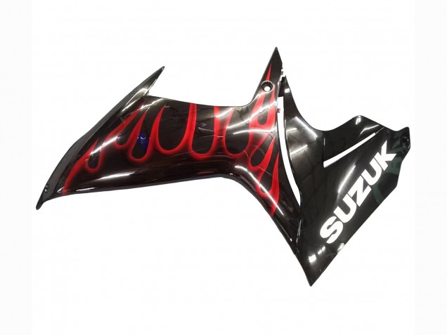 Purchase 2011-2024 Glossy Black Red Flame Suzuki GSXR 600 / GSXR 750 Motorcycle Fairings UK