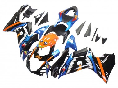 Purchase 2011-2024 Light Blue Orange Black White Shark 46 Suzuki GSXR 600 / GSXR 750 Motorcycle Fairings UK