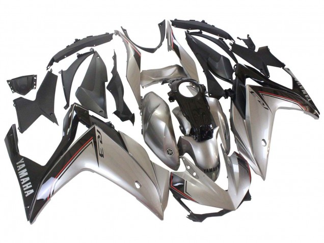 Purchase 2015-2018 Silver Black Yamaha YZF R3/R25 Motorcycle Fairings UK