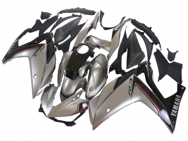 Purchase 2015-2018 Silver Black Yamaha YZF R3/R25 Motorcycle Fairings UK