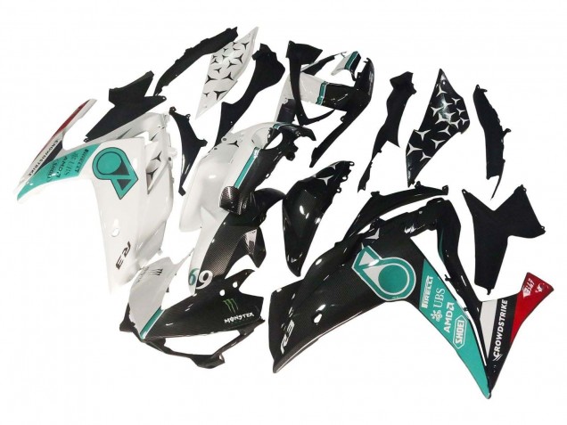Purchase 2015-2018 White Green Glossy Black Yamaha YZF R3/R25 Motorcycle Fairings UK