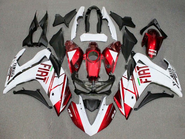 Purchase 2015-2018 White Red Fiat Motul Yamaha YZF R3/R25 Motorcycle Fairings UK