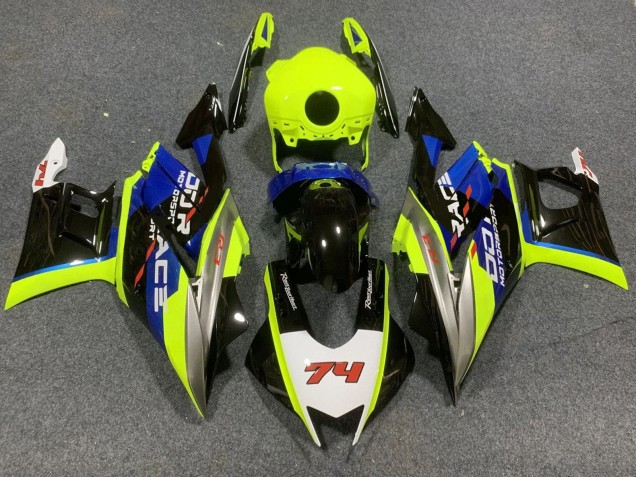 Purchase 2022-2024 Black Blue Lime Green 74 Yamaha YZF R3/R25 Motorcycle Fairings UK