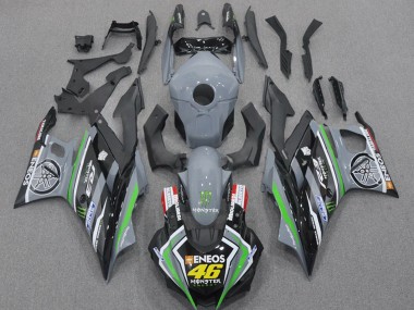 Purchase 2022-2024 Black Grey Monster ENEOS 46 Yamaha YZF R3/R25 Motorcycle Fairings UK