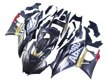 Purchase 2022-2024 Black Carbon Fiber Style Gold Red ABBOT Yamaha YZF R3/R25 Motorcycle Fairings UK