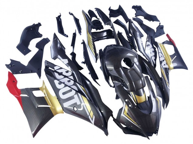 Purchase 2022-2024 Black Gold ABBOT Yamaha YZF R3/R25 Motorcycle Fairings UK Purchase 2022-2024 Black Gold ABBOT Yamaha YZF R3/R25 Motorcycle Fairings UK