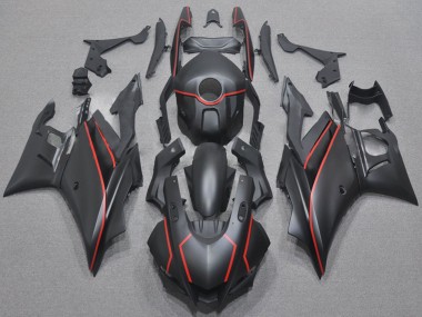 Purchase 2022-2024 Matte Black with Red Lines Yamaha YZF R3/R25 Motorcycle Fairings UK