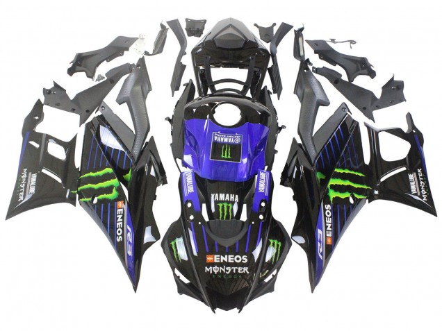Purchase 2022-2024 Blue Black Monster Yamalube ENEOS Yamaha YZF R3/R25 Motorcycle Fairings UK