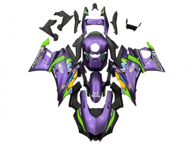 Purchase 2022-2024 Purple Green Trick Star EVA Racing 21 Yamaha YZF R3/R25 Motorcycle Fairings UK