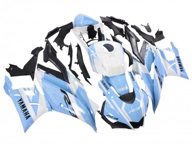 Purchase 2022-2024 White Light Blue Yamaha YZF R3/R25 Motorcycle Fairings UK