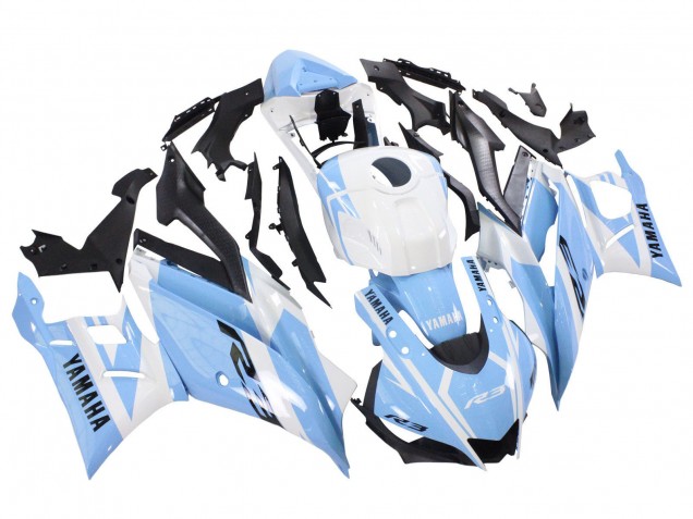 Purchase 2022-2024 White Light Blue Yamaha YZF R3/R25 Motorcycle Fairings UK Purchase 2022-2024 White Light Blue Yamaha YZF R3/R25 Motorcycle Fairings UK
